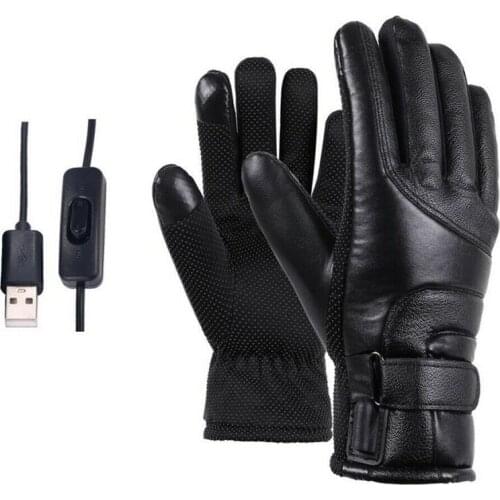 Winter Electric Heated Gloves Warmer USB Rechargeable Outdoor Motorcycle Mittens