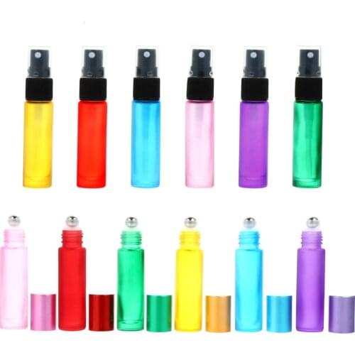 1 Set 12pcs Roll-on Bottles Frosted Glass Bottles Perfume Bottles (Mixed Style)