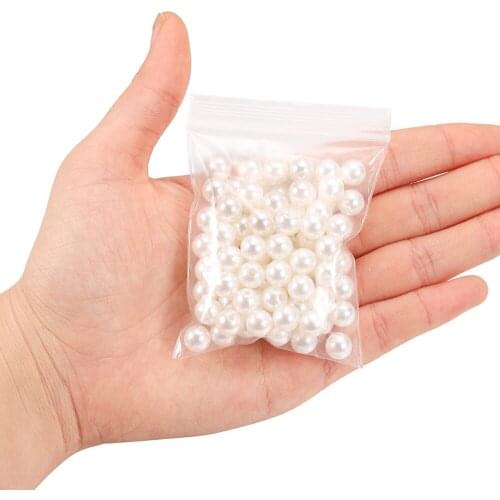 10-400pcs/lot 3-20mm Hole White Round ABS Bead Acrylic Sewing Pearl Spacer Imitation Pearl For DIY Craft Making Jewelry Findings