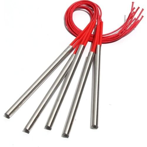 10PCS 10mm 190~220mm 201SUS Cylindrical Electric Heating Pipe Tubular Single Head Dual Heater 470/490/500/520/550W