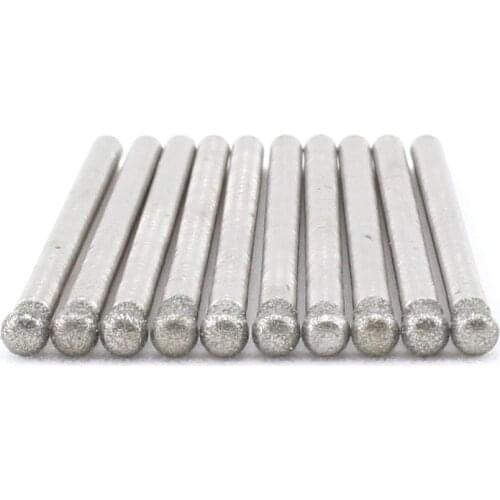 10Pcs Diamond Grinding Bit 1 1.5 2 2.5 3 4mm Spherical Head Grit 1200 Fine Type Spheres Coated Sculpting Tools Lapidary Gemstone