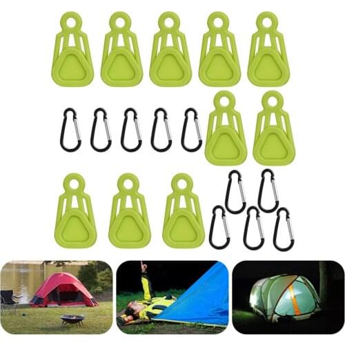 10pcs Awning Tent Canopy Tarp Clip Hooks Tarpaulin Windproof Rope Snaps Fixing Clamp Outdoor Camping Tent Buckle Accessories