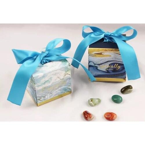 100pcs European marble painting theme candy boxes square candy box gift box birthday party shower wedding favors supplies