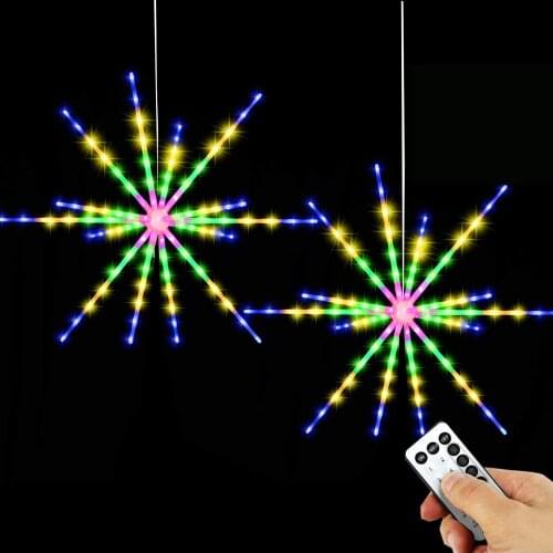 112 LED Hanging Starburst Lights Firework Light LED Copper Wire Christmas Garland Lights Fairy String Light With Remote