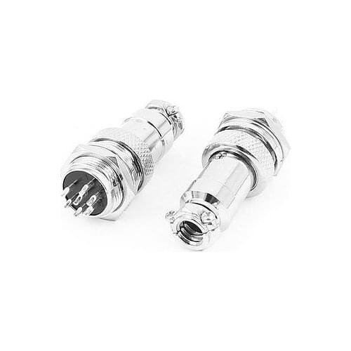 2 Sets Screw Butt Joint Aviation Connector Male Female GX16-7 16mm 7 Pin