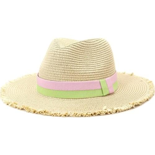 2021 New Arrivel Men Womens Outdoor Sun Protection Beach Visor Jazz Hat Summer Straw Unisex Solid Hat