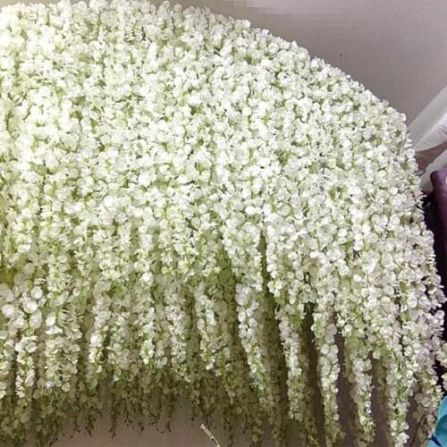 34cm each piece artificial Hydrangea wisteria flower vines wedding arch flowers rattan marrige party Garlands Decoration Floral