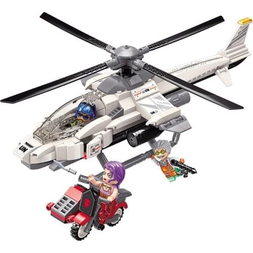 352pcs Enlightenment 3211 Military Series Thunder Mission Helicopter Assembled Building Block Toy Gifts