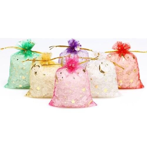 50pcs Wedding Party Goodie Packing Favors Pouches Drawable Bags Present Sweets Pouches Organza Bag Jewelry Packaging Gift Candy