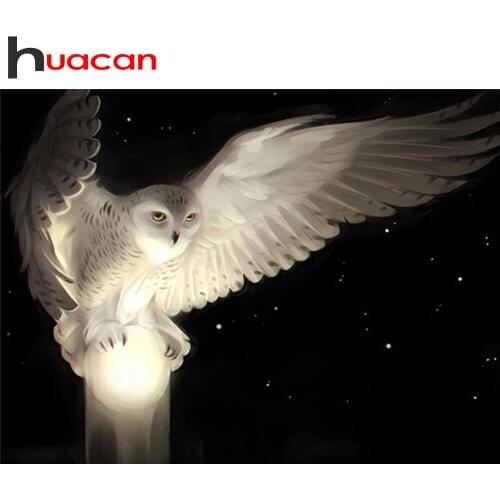 Huacan Diamond Embroidery Set 5D Owl Diamond Painting Full Drill Animals Mosaic Rhinestone Pictures Decoration For Home