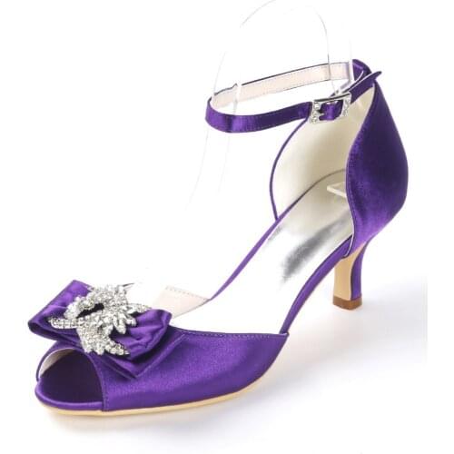 Creativesugar D'orsay open toe lady satin evening dress shoes with crystal bow sweet bridal wedding party prom heels girls heels