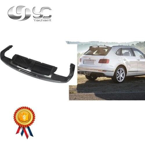 Car-Styling Carbon Fiber Rear Bumper Diffuser Fit For 2015-2018 Bentayga Mulliner Carbon Package Style Rear Lip Diffuser