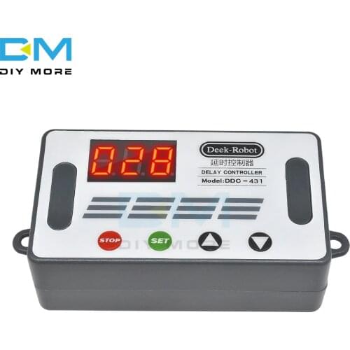DC 12V Delay Timer Relay 3 Bits Digital Tube LED Display 4 Control Off Switch DDC-431 Delay Controller Module with Case