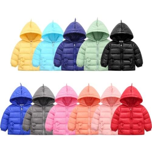 Children Kids Sweatshirt Winter Baby Girl Boy Hoods Light Puffer Down Outerwear Coat Clothes 1-6T