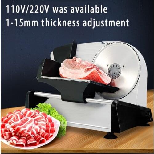 110V/220V 150W Electric Meat Slicer Frozen Meat Slicer Semi Automatic 1-15mm thickness Meat Electric Vegetable Slicers