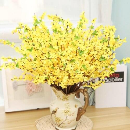7Head Artificial Winter Jasmine Plant Feel Simulation Winter Jasmine Artificial Flower Artificial Flower Wedding Home Decoration