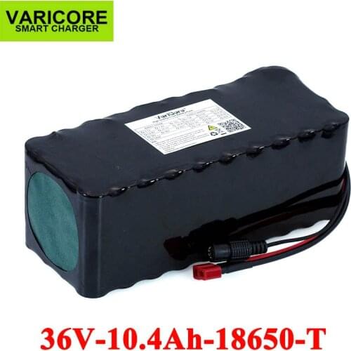36V 10400mAh 18650 E-bike Lithium Battery 10.4ah Motorcycle Electric Car Bicycle Scooter batteries with BMS Black insulation