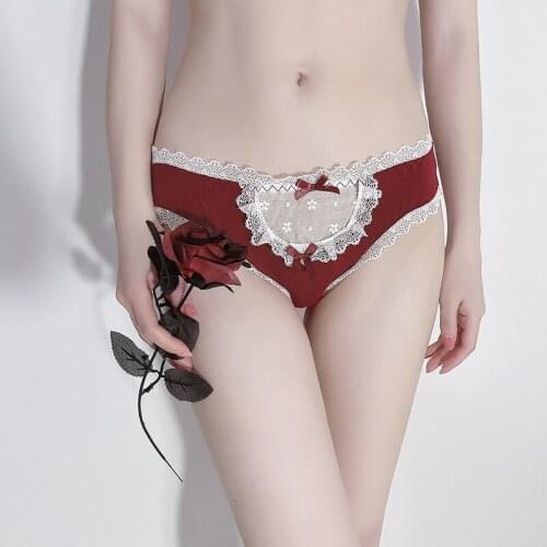 Kawaii Lace Panties Woman Sexy Underwear Lolita Japanese Girl Modal Comfortable Inner Cotton Shorts for Female Erotic Lingerie