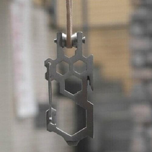 Outdoor EDC camping Multi Tool Rope Hang Buckle Pulley System Para-Biner Carabiner Gear Screwdriver Wrenches Bottle Opener FW082