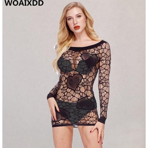 Fashion Sexy Women Lace Night Dress Underwear Erotic Transparent Nightwear Sleepwear Babydoll Chemise Nightgowns Porn Lingerie