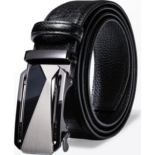 Fashion Aolly Belt Men Top Quality Genuine Luxury Leather Belt For Men Black Strap Male Metal Automatic Buckle Barry.Wang