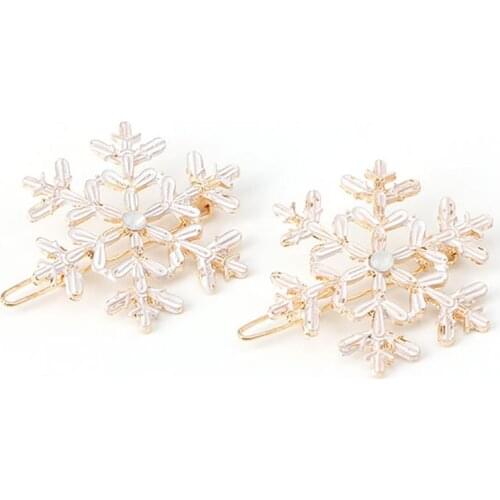 New 2Pc Snowflake Womens Crystal Rhinestone Hair Pin Clips Barrette Hairpins C1FE