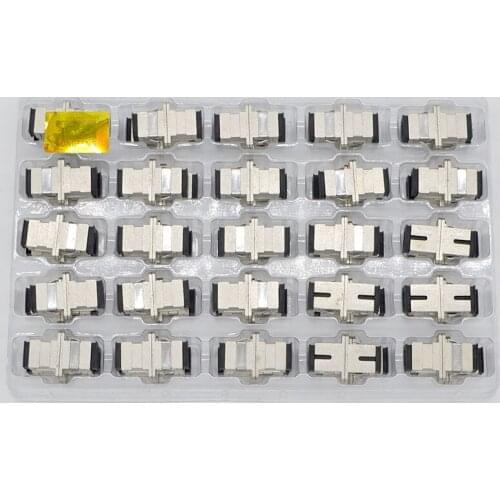100PCS New Fiber Optic Adapter Connector Carrier-Class Metal Adapter SC-SC Flange Singlemode Simplex Coupler Special Wholesale