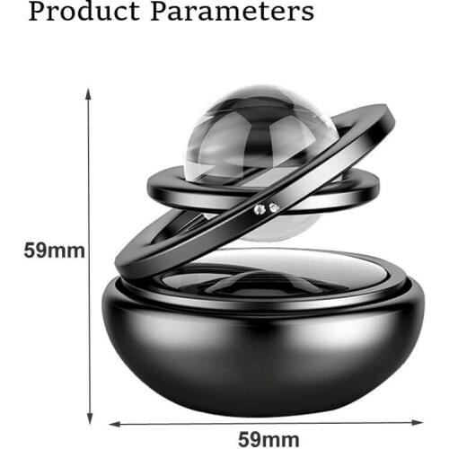 Aluminum Alloy Solar Power Car Aromatherapy Air Freshener-Interstellar Suspension Double Ring Fascinating Maglev Aroma Diffuser