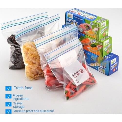 1set Food Storage Bag Reusable Ziplock Fresh Wrap Fruit Vegetable Dried Food Sealing Bag For Home Refrigerator Kitchen Products