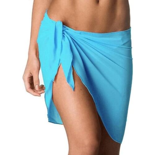 2021Sexy Chiffon Cover Up Skirt Beach Skirt Woman Mini DressTwo Ways To Wear Tube Top Skirt Irregular See Through Lacework Skirt