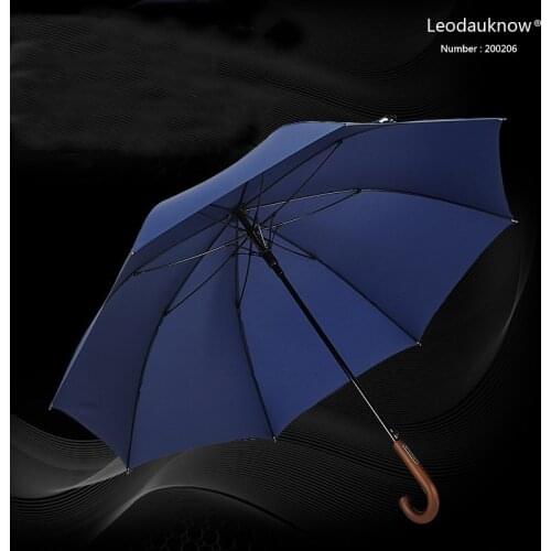 Semi-Automatic Wind Resistance 8k Large Business Long Handle Umbrella High Quality Pongee Cloth Men 132cm Waterproof