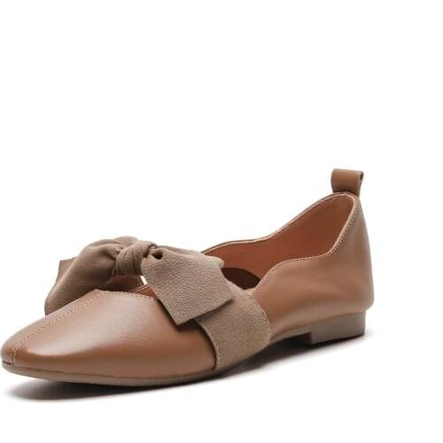 Leisure joker female age season in 2019 the new leather light mouth single shoes 40-43