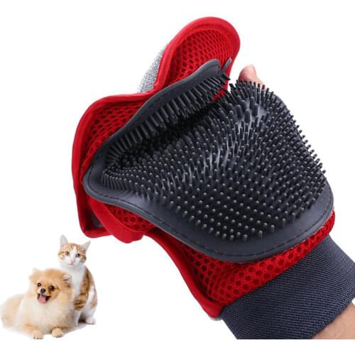 Cat Grooming Deshedding Brush Double-sided use Glove Pet Dog Cleaning Supplies Back Massage Glove Washing Bathing Brush Comb