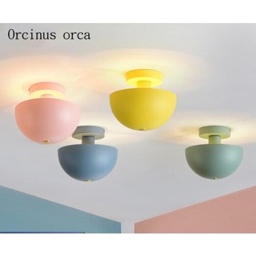 Nordic modern simple color mushroom ceiling lamp living room corridor creative personality LED cartoon ceiling lamp