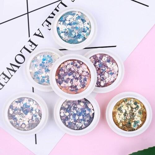 Mixing Glitter Sequins Laser Gradient Shiny Color Powder Nail Art Jewelry Accessories UV Nail Art sequins T0904