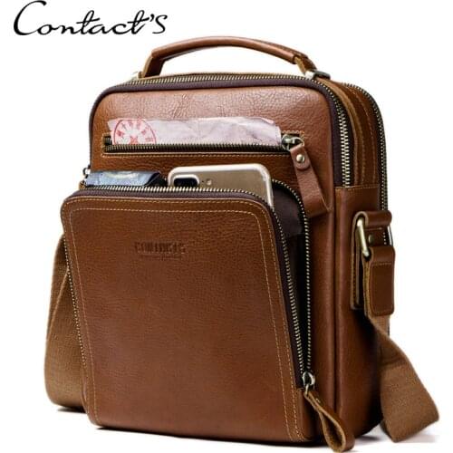 Brand new Casual Men Messenger Bags Mens Travel Bag High Quality Brand Designer Genuine Leather Crossbody Bags For Mini Laptop