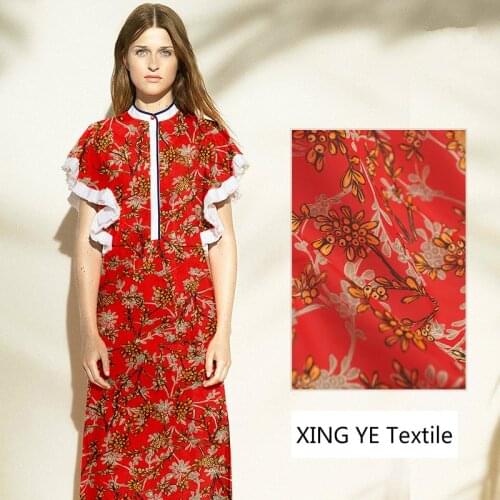 Printed Fabric Silk Double Joe Womens Clothing Dress Tops Customization Fabrics by Meter for Sewing Material Alibaba Express