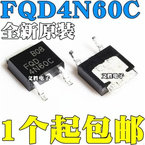 New and original FQD4N60C 4A 600V 4N60 TO-252 N Field effect tube SMD power field effect transistor