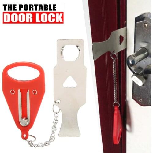 Security Door Lock Portable Lock Travel Hotel Mini Safety Locks Door Hardware
