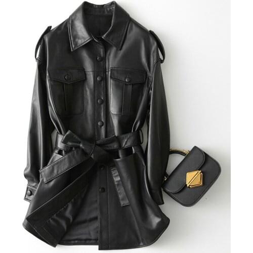 Genuine Leather Jacket Women Spring Autumn Sheepskin Real Leather Jacket Women Clothes 2020 Korean Windbreaker KQN29108 YY1659