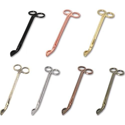 1pc Candle Wick Trimmer Stainless Steel Candle scissors trim wick Cutter Snuffers semicircular 18cm Black Rose Gold Silver