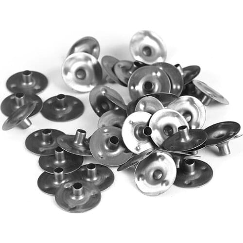 100 Pcs Durable Waxed Candles Making Metal Wick Sustainers Carry Holders Tabs Tool Craft DIY R7RC