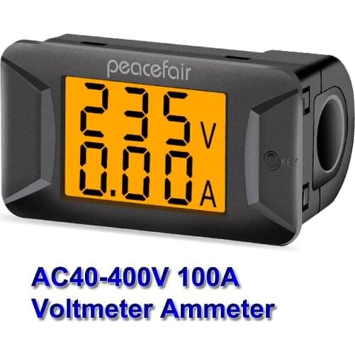 100A AC40-400V Single Phase Digital Voltmeter Ammeter Electronic Load Smart Current Voltage Tester Meter LCD Display