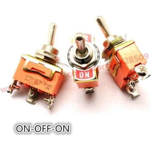5pcs/lot 3 pin New High Quality 15A/250V SPST ON OFF ON Toggle Switch E-TEN1121