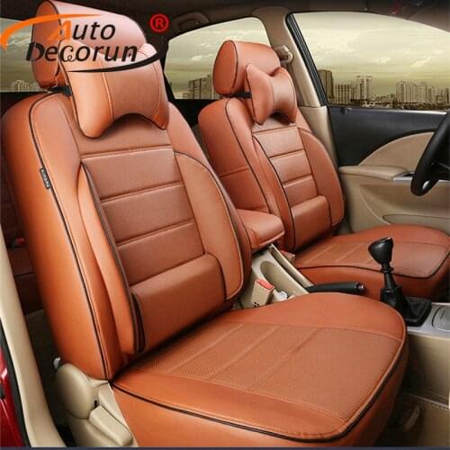 AutoDecorun leather seat covers for Lincoln mkx car seat cover cushion supports cover accessories protectors styling 16PCS/sets