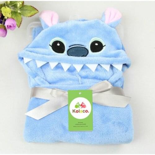 Disney Mickey Stich Lovely Baby Bath Towel Cute Animal Shape kid Hooded Child Towel Bathrobe Cloak Boy Receiving Blanket Neonal
