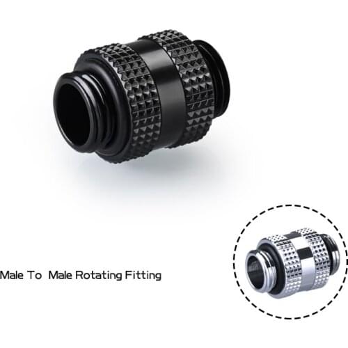 Azieru PC Fittings G1/4" Dual Male 360 D Rotary Connectors / Extender Fitting Computer Accessories M to M Fittings AU-DTSO-S