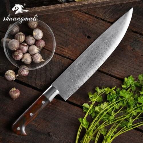 Hot Sale 10 Inch Damascus Chef Knives Restaurant Kitchen Gyuto Knife Cooking Tools High Quality Cleaver Slicing Knife