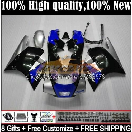 Body For HONDA VFR400 R V4 VFR400RR RVF400R VFR400R 1987 1988 34CL.99 RVF VFR 400 R RR 400R CC NC24 87 88 Fairings siver black
