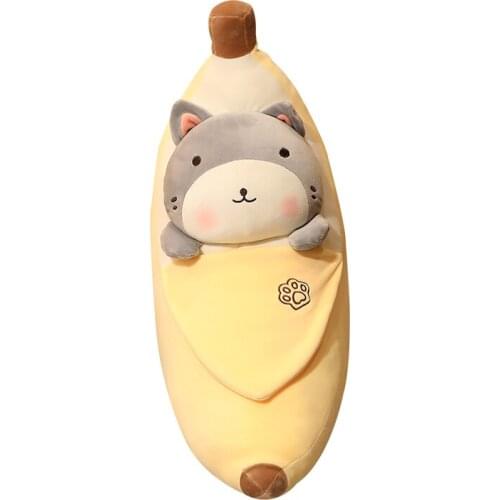 Crative Peeled Banana Dolls Plush Stuffered Toys Sofa Cushion Animal Rabbit Cat Dog Penguin Kids Gifts